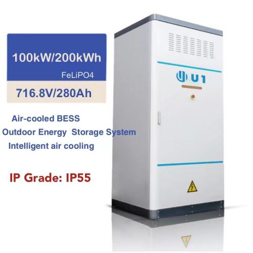 U1 BESS U1AC-01-200 200kWh Industrial & Commercial Outdoor Energy Storage System, 716.8V 280Ah LiFePO4 Battery, Air Cooling, IP55 Protection, Durable & Safe